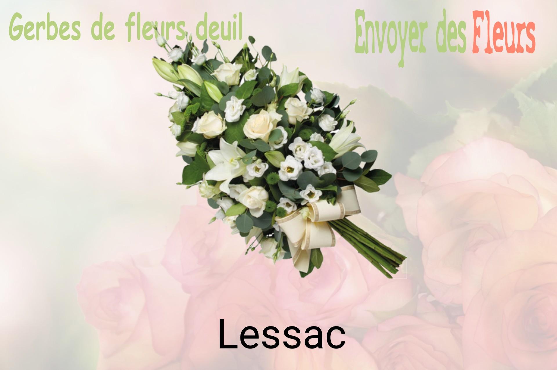 Gerbe de fleurs de deuil livrée à Lessac